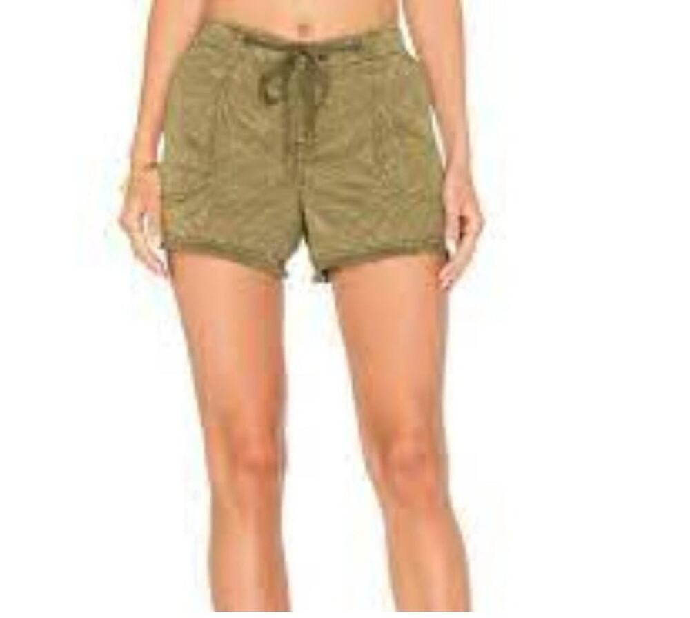 Sanctuary Shorts Womens 32 Palmouflage Destination The Sea Frayed Hem Drawstring